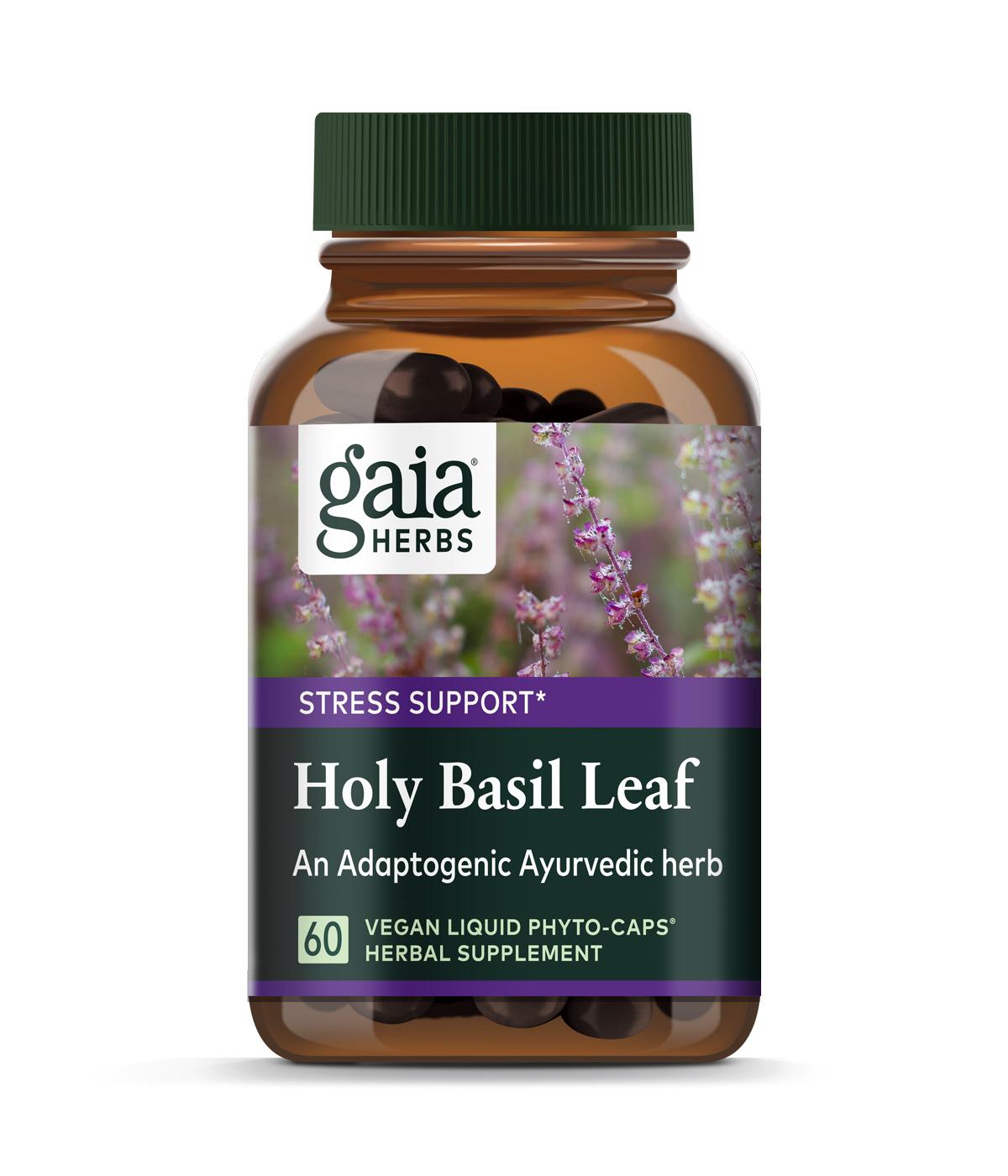Gaia Herbs Single Herbs Holy Basil Leaf Vegetarian Liquid Phyto-Caps; image 3 of 4