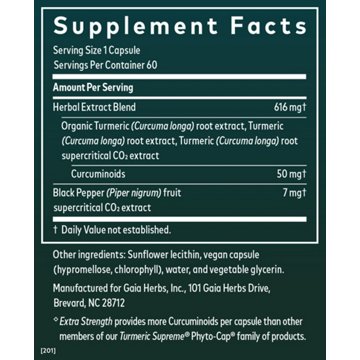 Gaia Herbs Turmeric Supreme Extra Strength Liquid Phyto-Caps