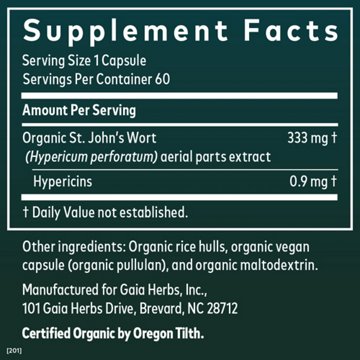 Gaia Herbs Single Herbs St.John's Wort Vegetarian Liquid Phyto-Caps