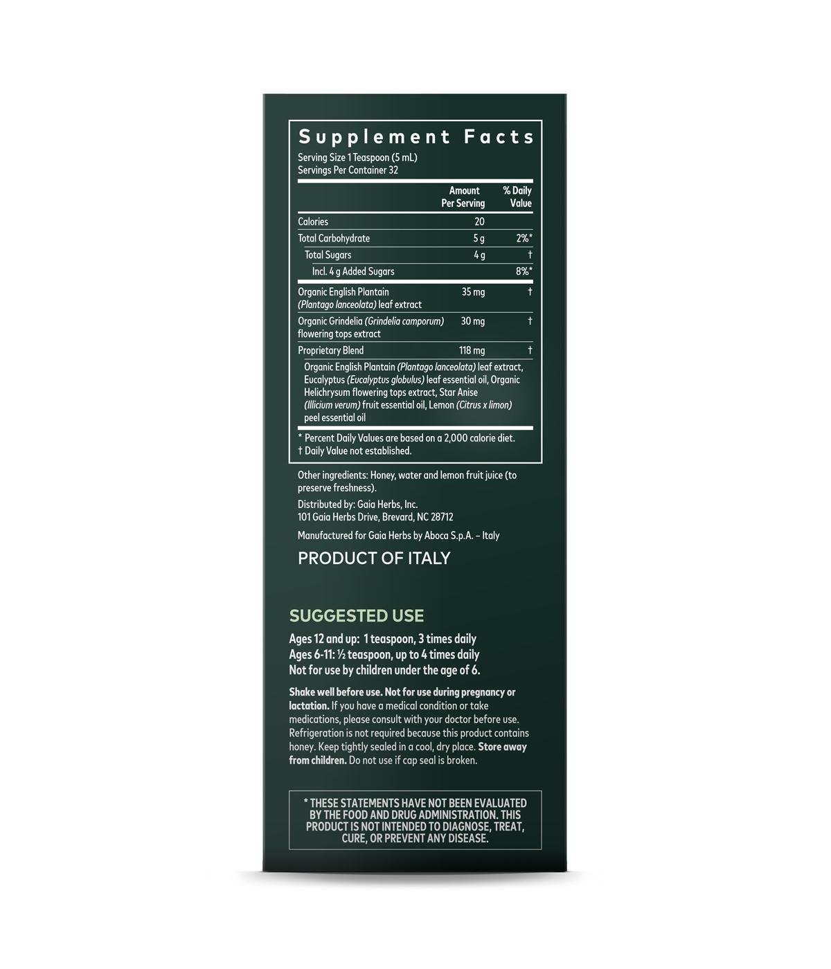 Gaia Herbs RapidRelief Bronchial Wellness Herbal Syrup; image 2 of 4