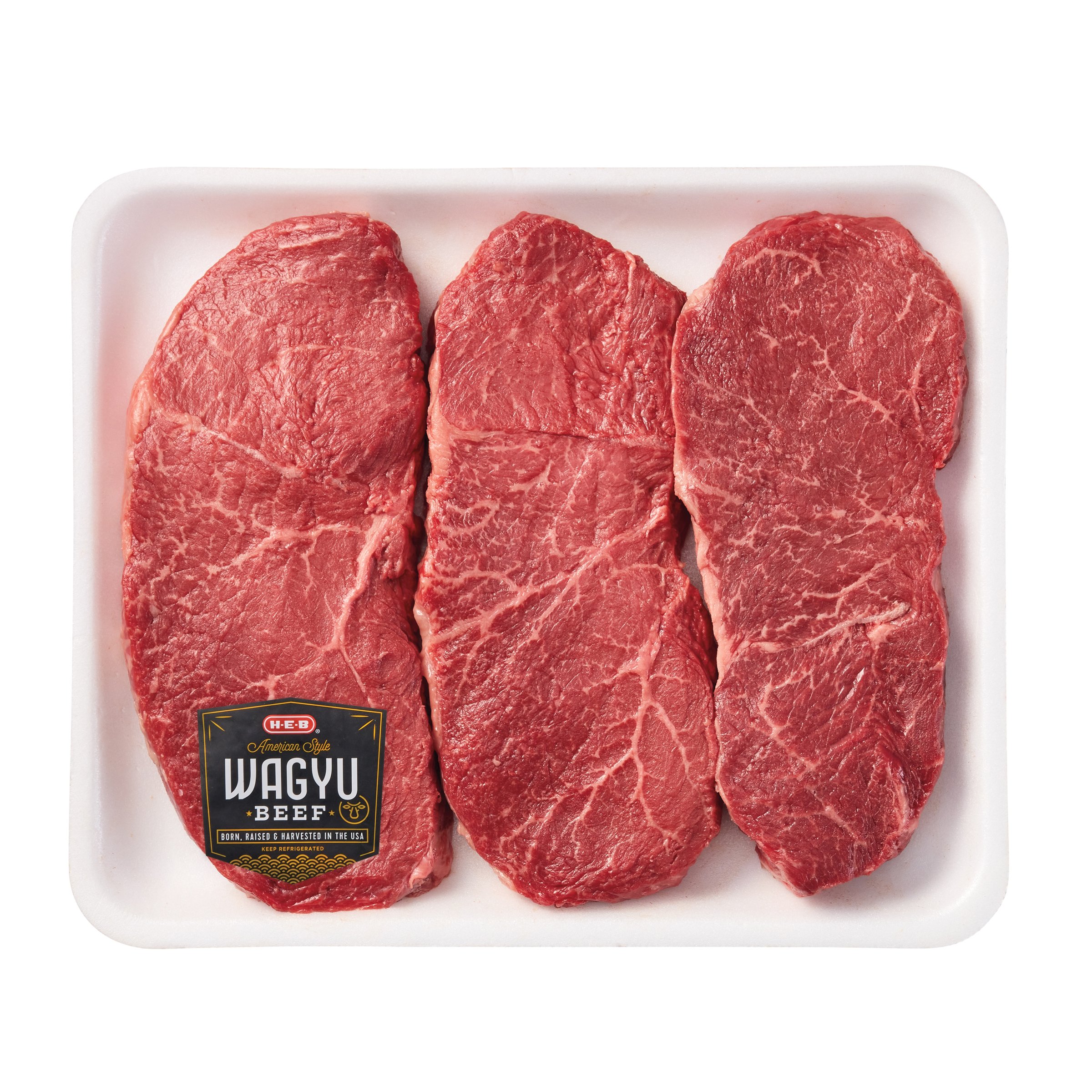 H-E-B American Style Wagyu Beef Boneless Top Sirloin Steak - Thick Cut ...