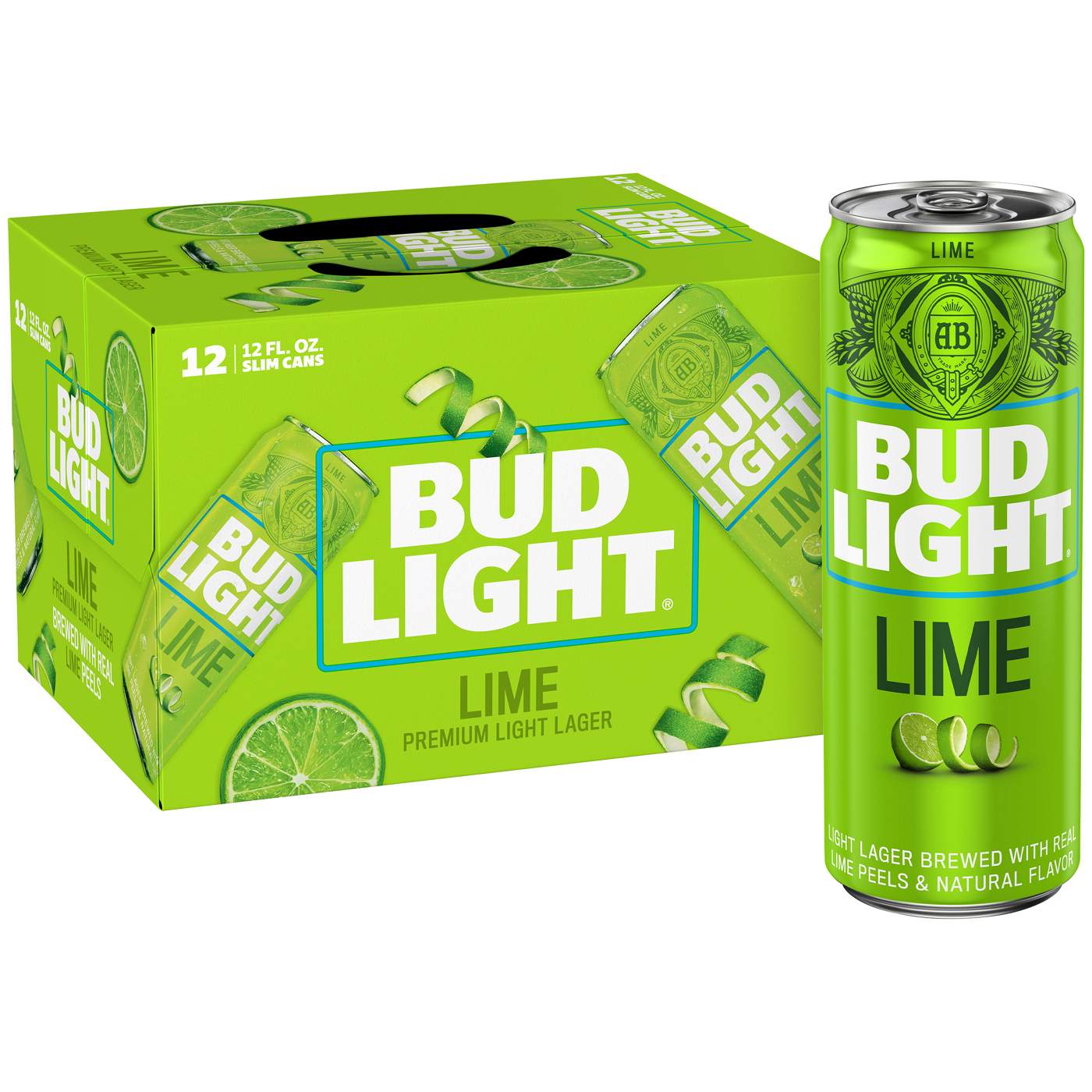 Bud Light Lime Lager Beer Cans, 12 pack; image 1 of 4