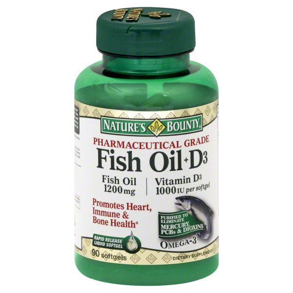 Nature's Bounty Pharmaceutical Grade Fish Oil 1200 mg + D3 1000 IU