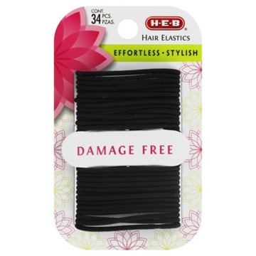 H-E-B Small Damage Free Black Hair Elastics, 34 ct