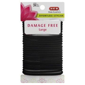 H-E-B Large Damage Free Hair Elastics, 24 CT