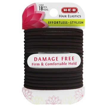 H-E-B Large Damage Free Brown Hair Elastics, 18 ct