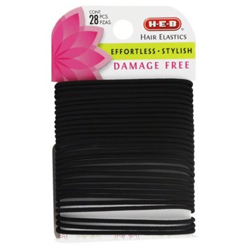 H-E-B Damage Free Black Hair Elastics, 28 ct