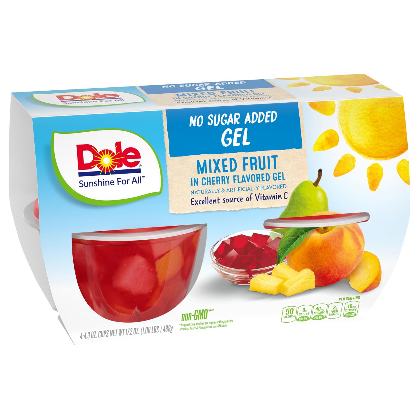 Dole Fruit Bowls - Mixed Fruit in No Sugar Added Cherry Flavored Gel; image 2 of 2
