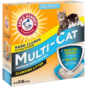 Arm & Hammer Multi-Cat Extra Strength Unscented Clumping Litter, 20 lb