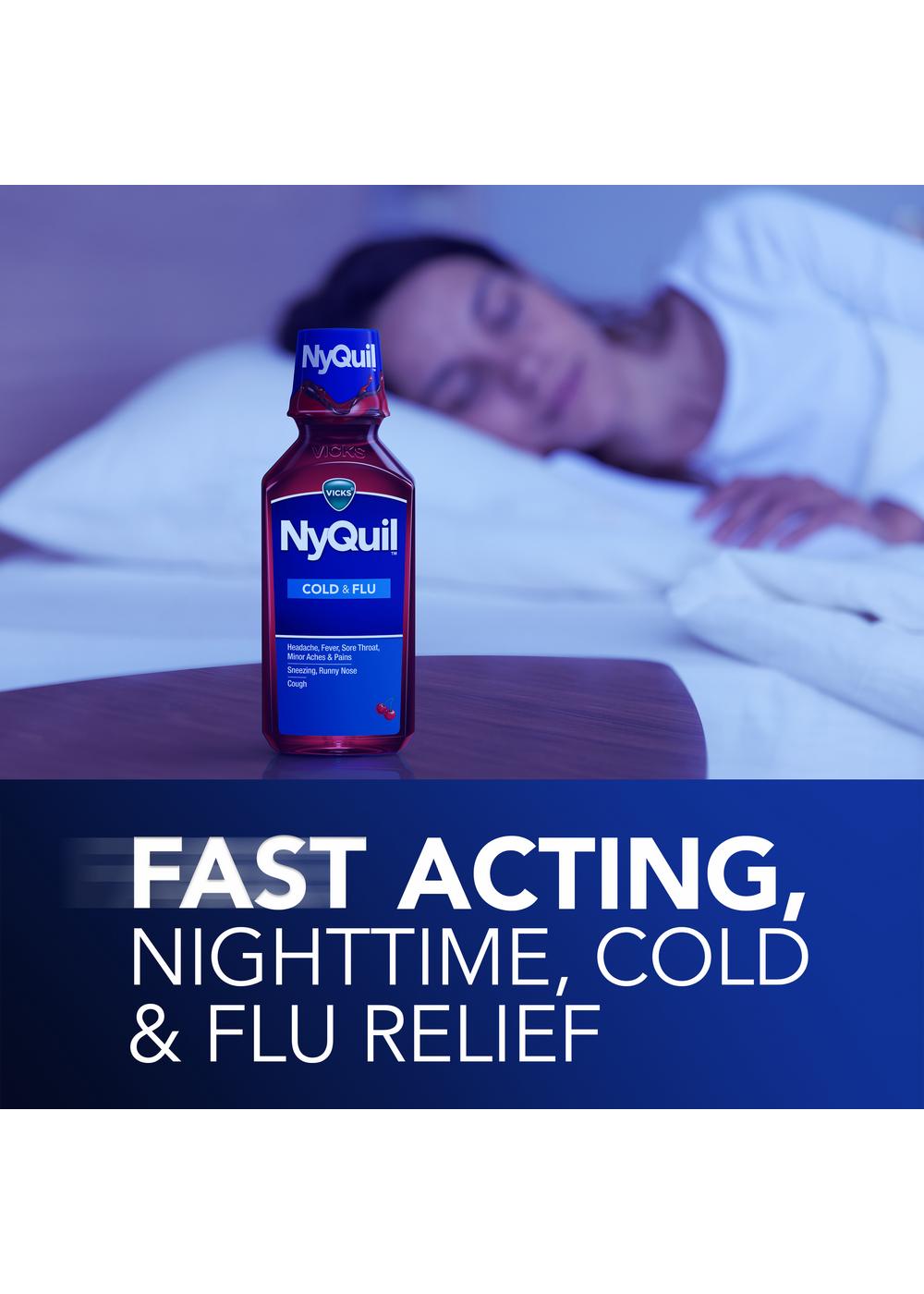 Vicks NyQuil Cold & Flu Relief Liquid - Cherry; image 5 of 9