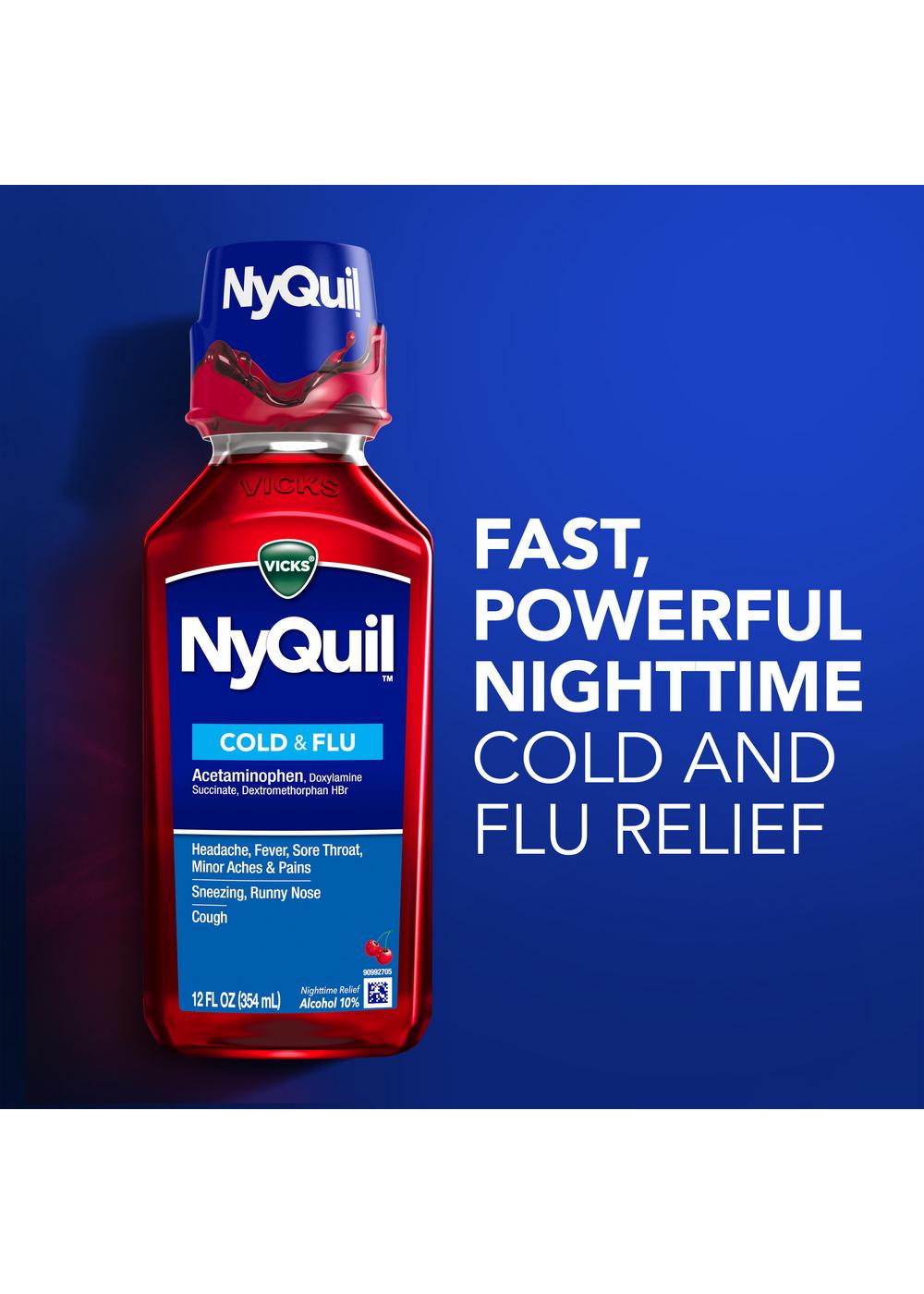  Vicks NyQuil Cold and Flu Relief Liquid Medicine