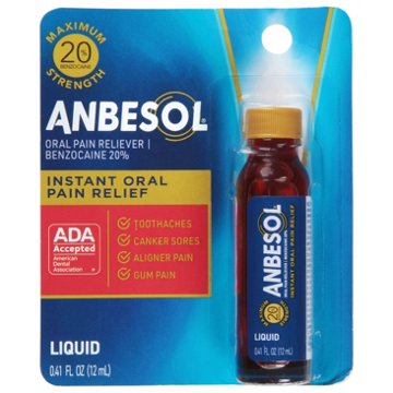 Anbesol Max Strength Oral Pain Reliever Liquid, 0.41 oz