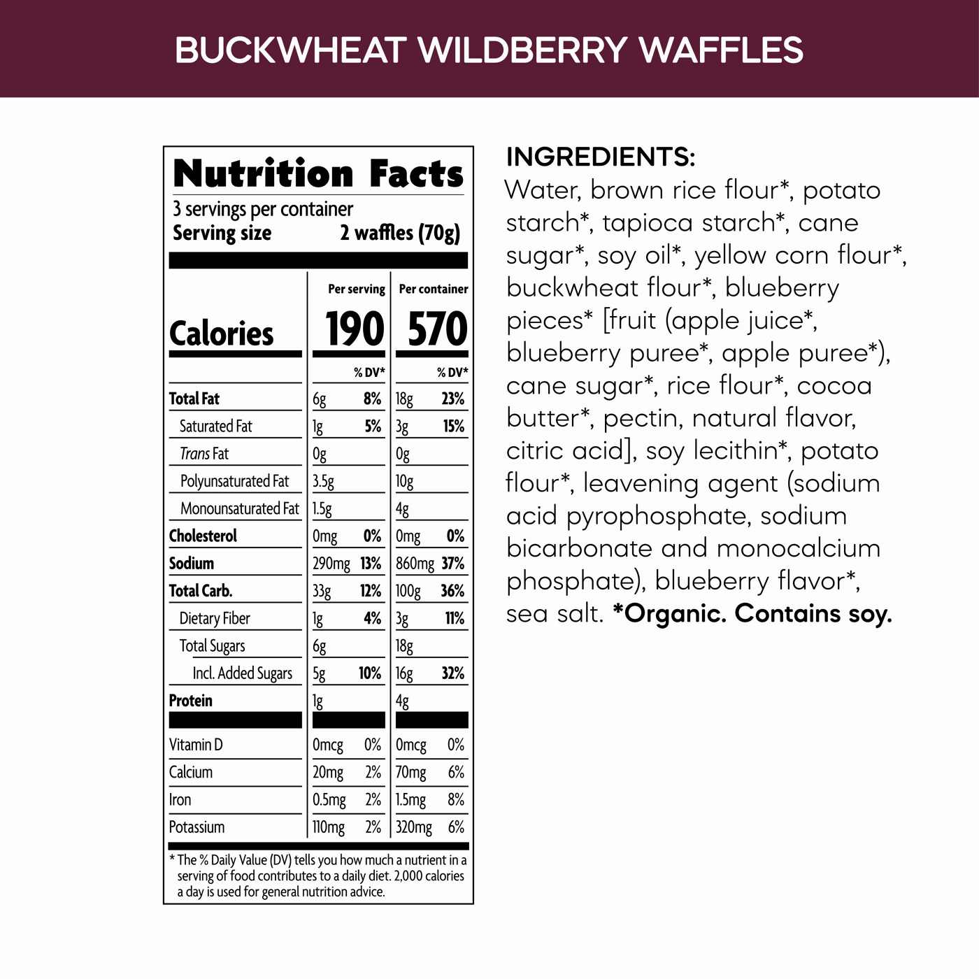 Nature's Path Organic Gluten Free Frozen Waffles - Buckwheat Wildberry; image 4 of 6