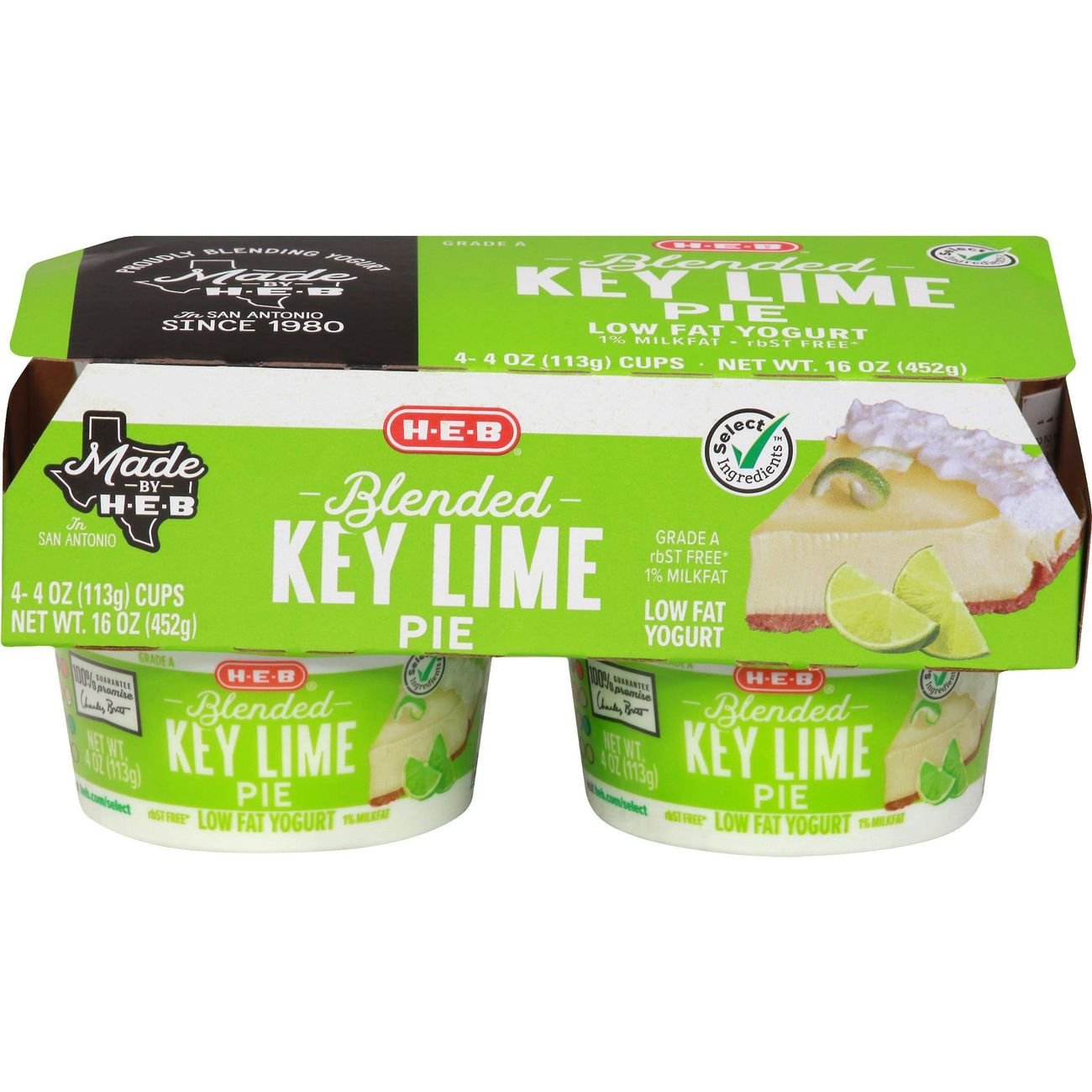 H-E-B Select Ingredients Blended Low-Fat Key Lime Pie Yogurt - Shop Yogurt at H-E-B