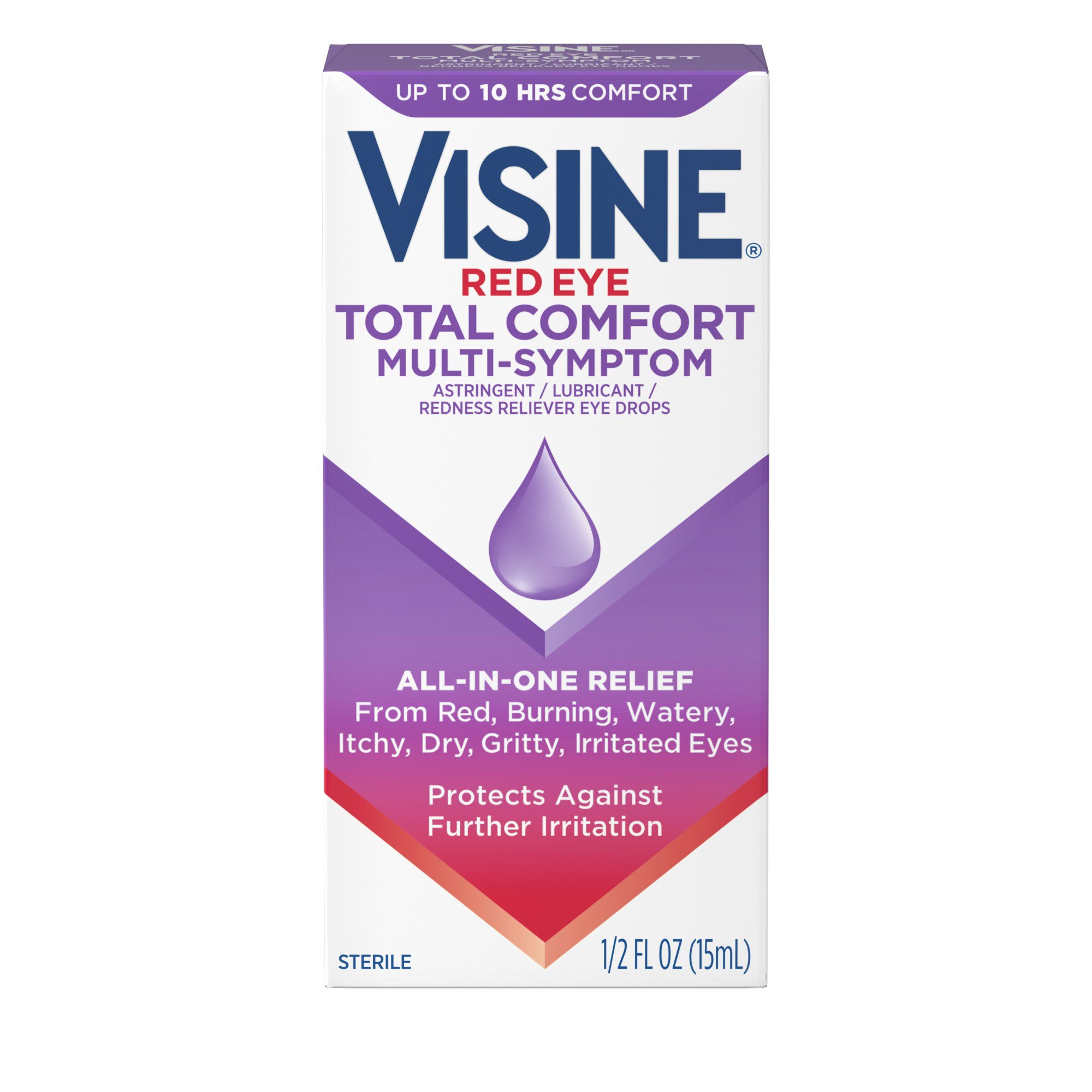 Visine Red Eye Total Comfort MultiSymptom Astringent Lubricant and
