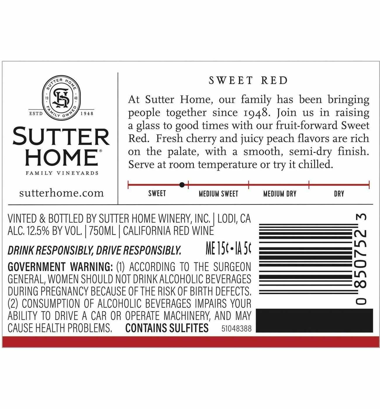 Sutter Home Family Vineyards Sweet Red Wine Shop Wine at HEB