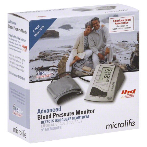  Microlife BPM3 Deluxe Blood Pressure Monitor, Upper Arm Cuff,  Digital Blood Pressure Machine, Stores Up To 198 Readings for Two Users (99  readings each) : Health & Household