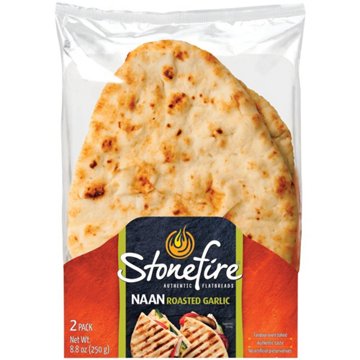 Stonefire Naan Flatbread - Roasted Garlic, 2 ct