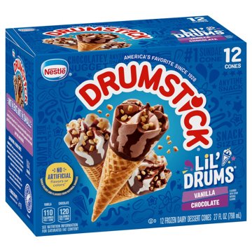Nestle Drumstick Lil' Drums Chocolate Swirls Sundae Cones, 12 ct