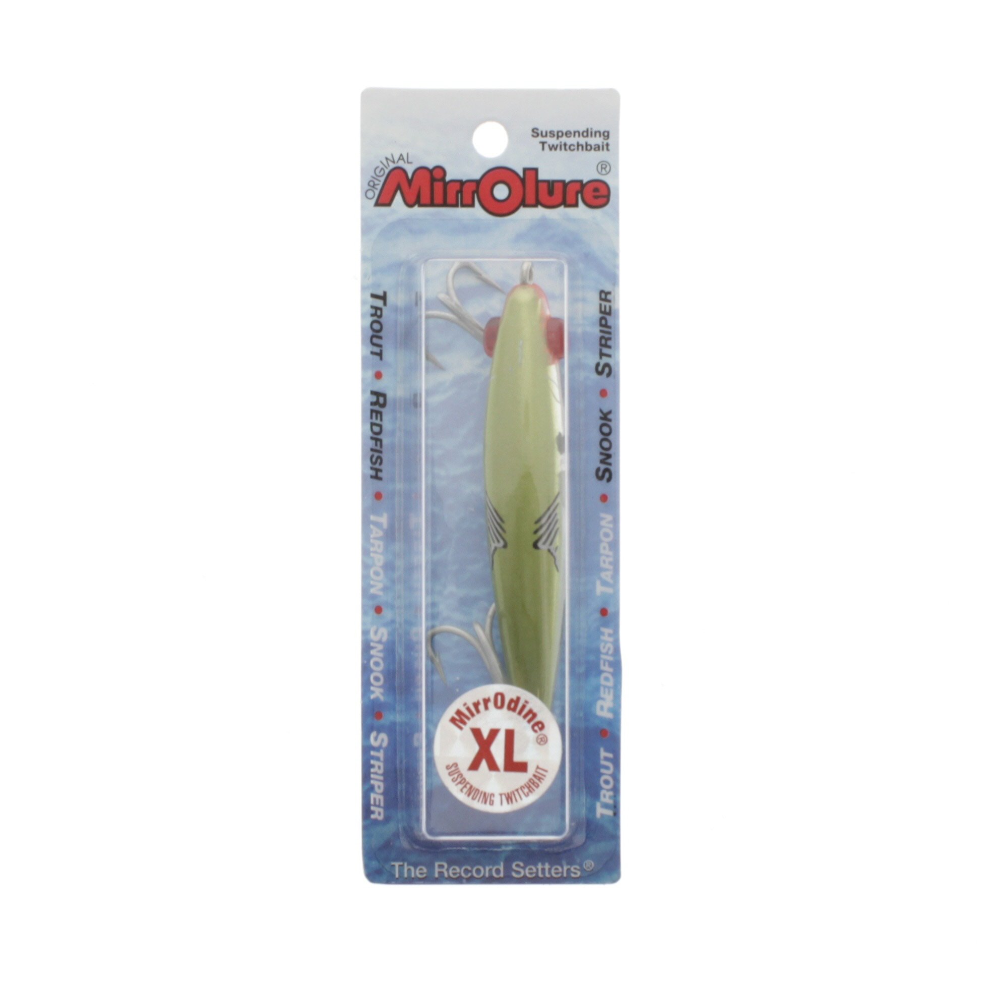Mirrolure Mirrodine XL, Green Back/White Belly, 3-1/8-Inch, Mirrolure Mirrodine
