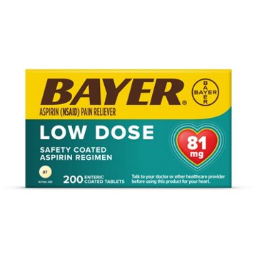 Bayer Low Dose Safety Coated Aspirin Tablets - 81 mg, 200 ct