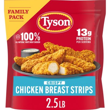 Tyson Frozen Crispy Chicken Breast Strips Family Pack