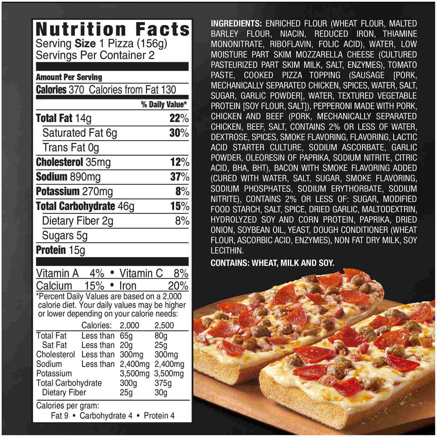 Red Baron French Bread Frozen Pizza Singles - 3 Meat; image 2 of 2