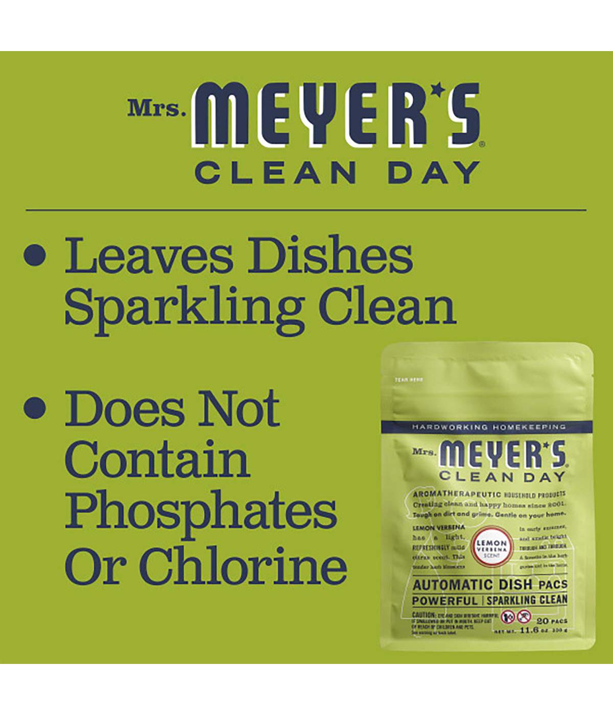 Mrs. Meyer's Clean Day Lemon Verbena Automatic Dish Packs; image 2 of 2