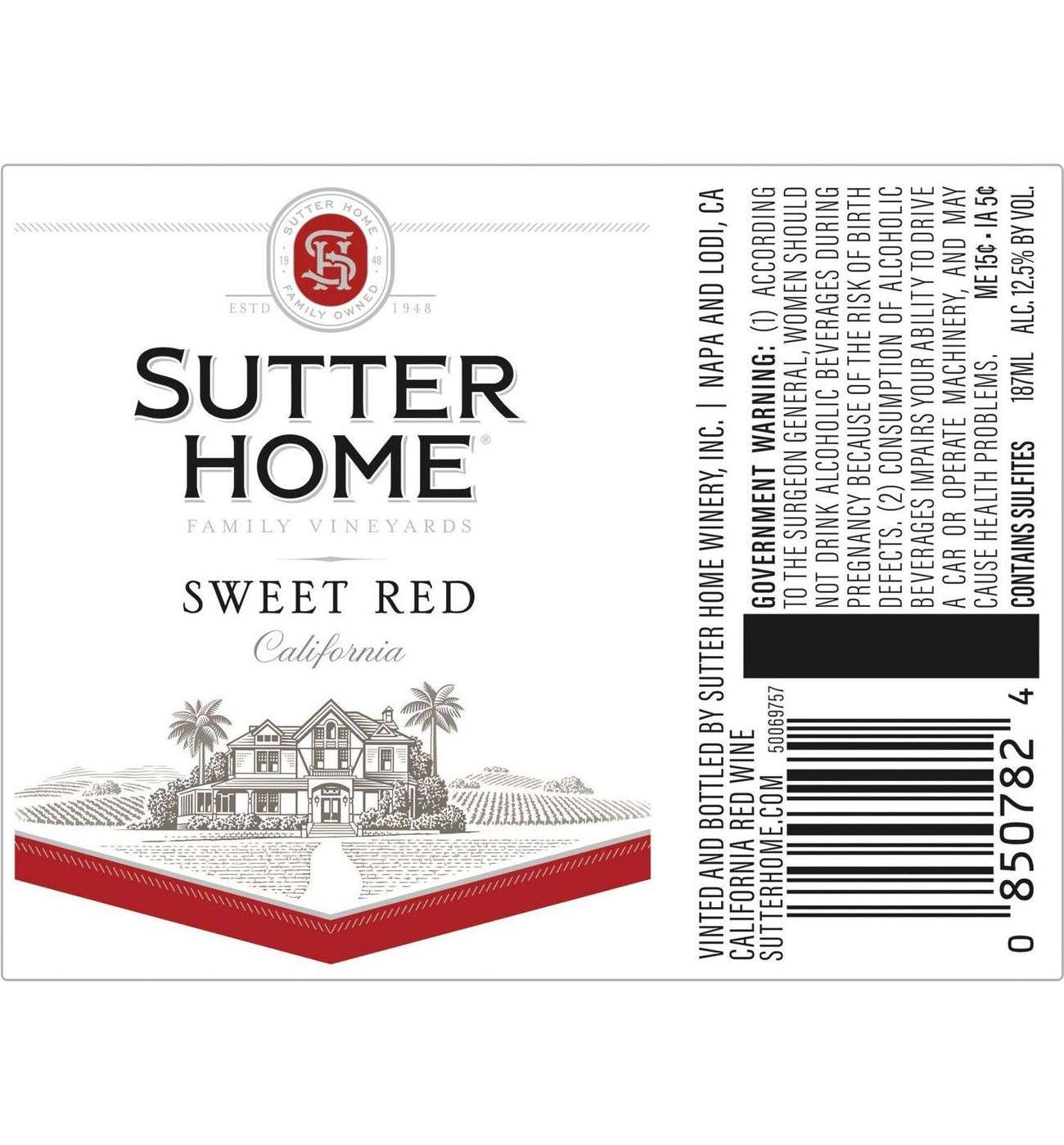 Sutter Home Sweet Red California Wine 4 pk Bottles; image 7 of 10