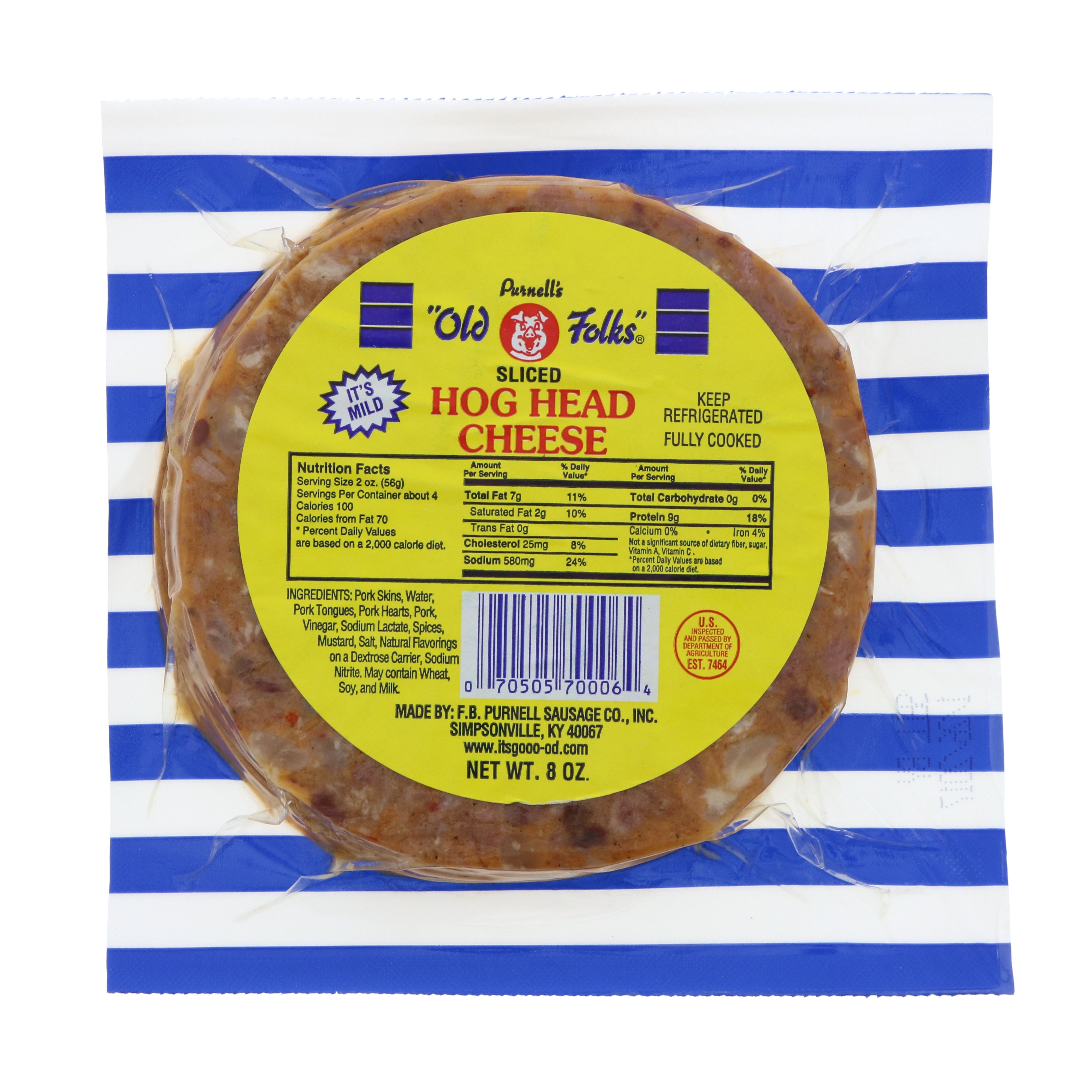 Purnell S Old Folks Mild Sliced Hog Head Cheese Shop Sausage At H E B