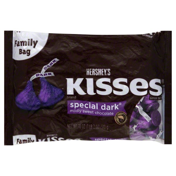 Hershey's Kisses Special Dark Mildly Sweet Chocolate Candy - Share
