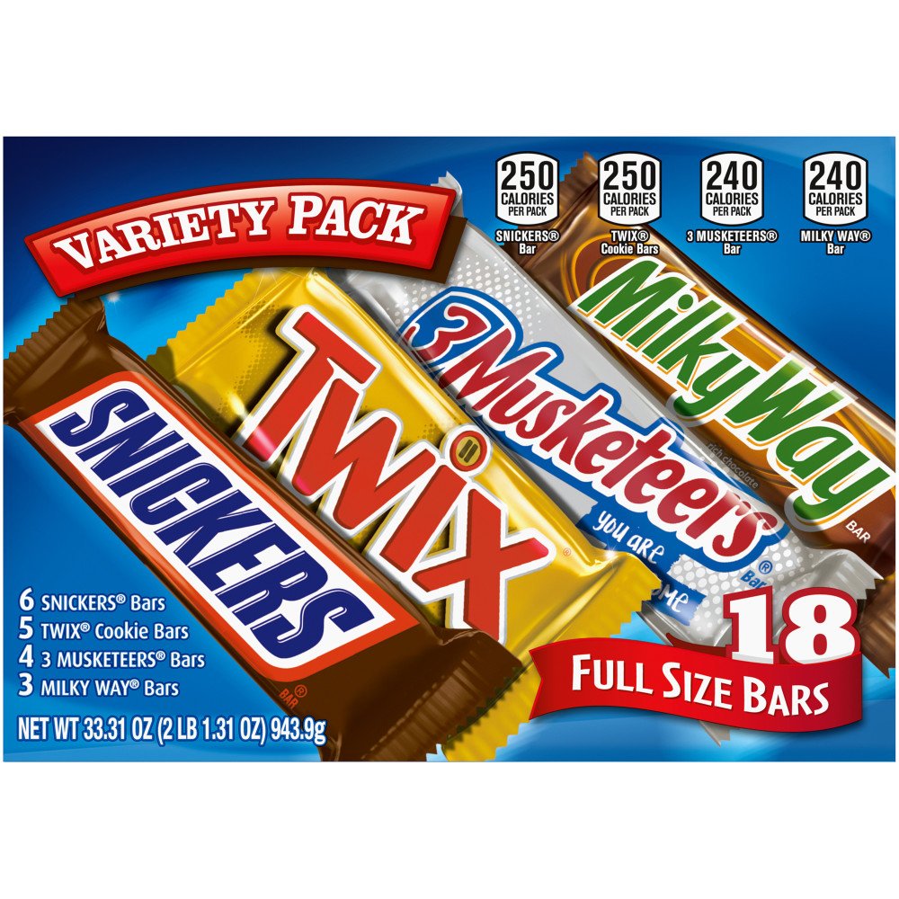 M&M's, Snickers and More Chocolate Candy Bars, Variety Pack, 30-count