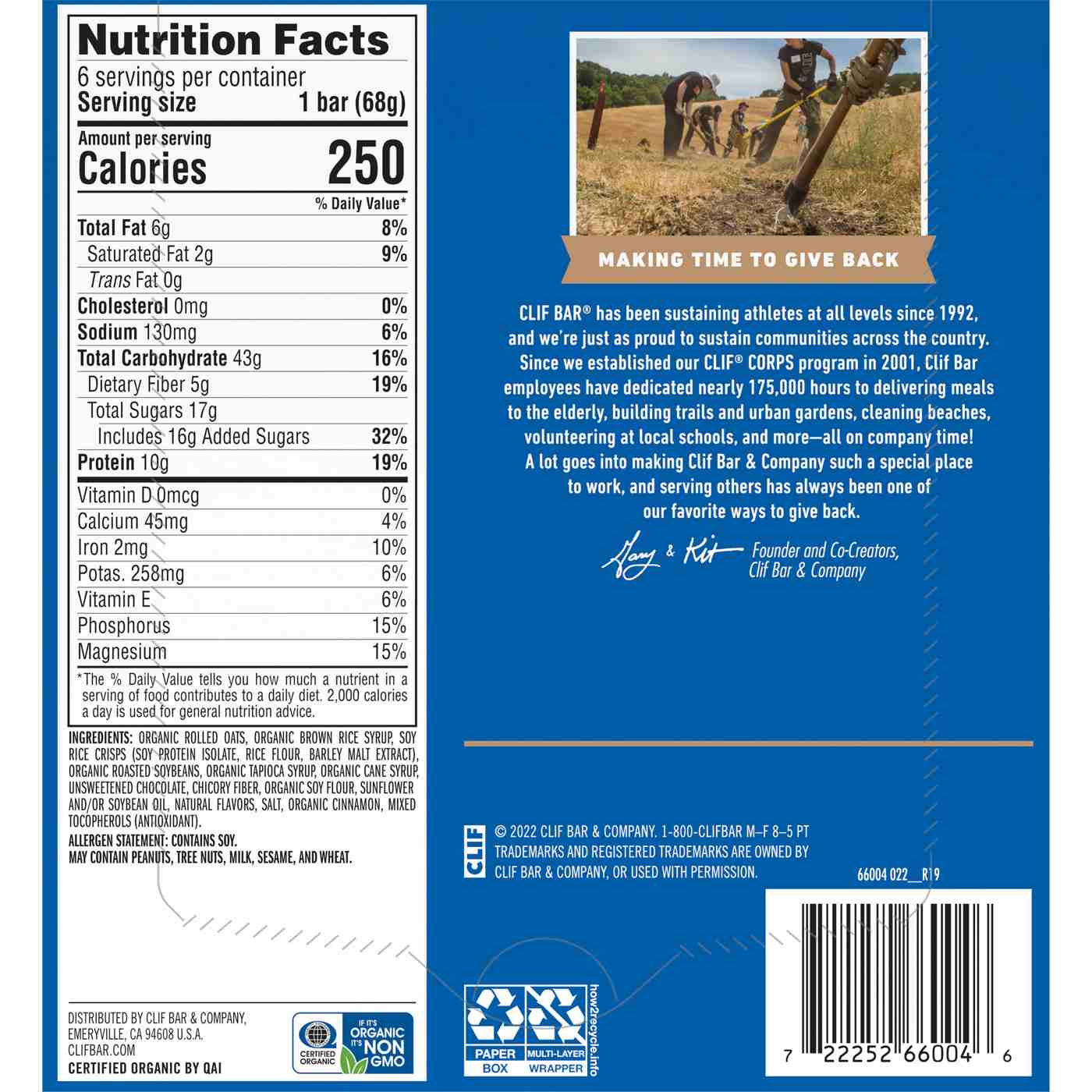 Clif Bar 9g Protein Energy Bars - Chocolate Chip; image 3 of 5