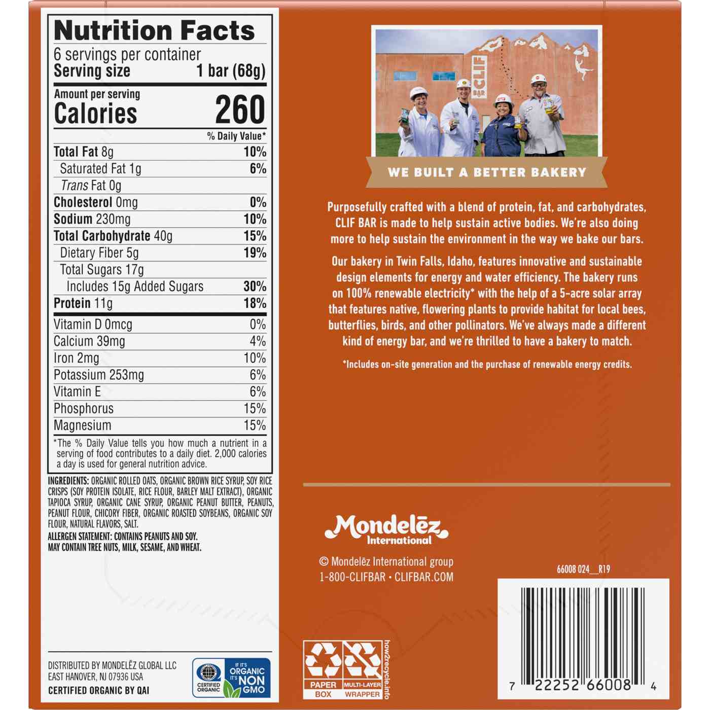 Clif Bar 11g Protein Energy Bars - Crunchy Peanut Butter; image 6 of 9