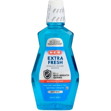 H-E-B Alcohol Free Mouth Rinse - Zesty Mint