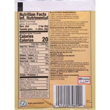 H-E-B Taco Seasoning Mix - 25% Less Sodium, 1.25 oz