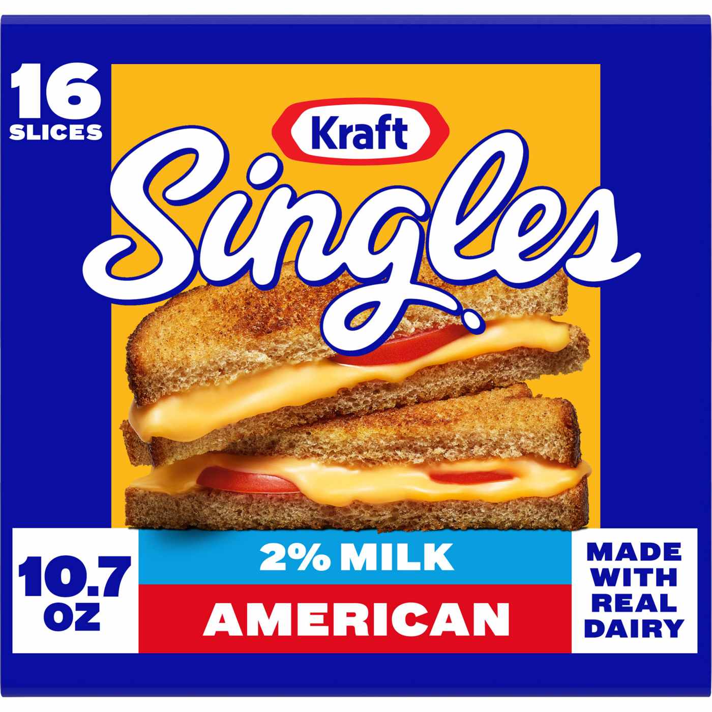 Kraft Singles Cheese Slices, 2% Milk Reduced Fat American Cheese; image 1 of 4