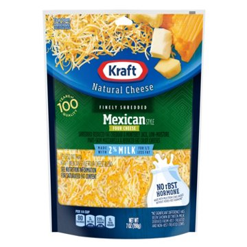 Kraft Natural Cheese Mexican Four Cheese 2% Milk Finely Shredded