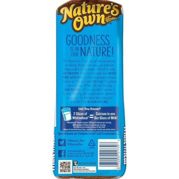 Nature's Own Whitewheat Sliced Bread, 20 oz