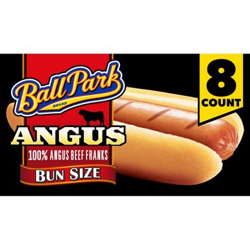 Ball Park Bun Length Hot Dogs, Angus Beef, 8 Count, 14 oz