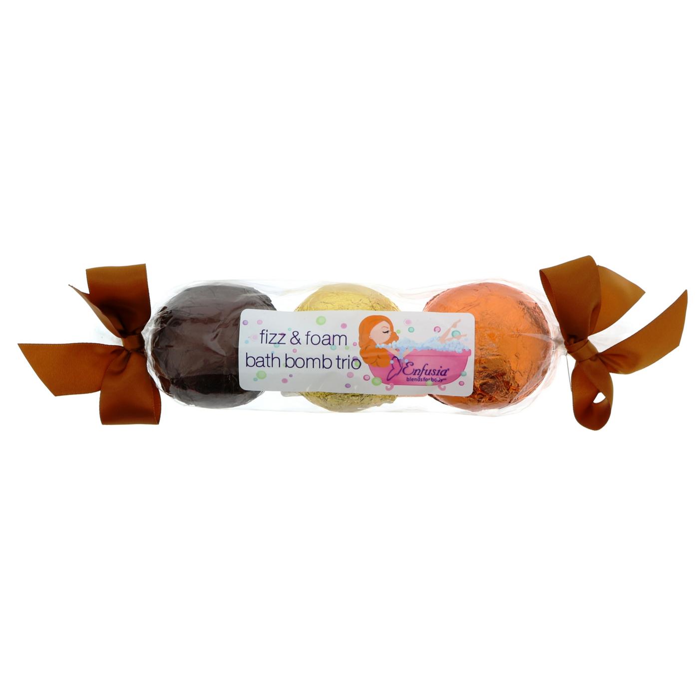 Enfusia Fizz and Foam Bath Bomb Trio, Assorted Colors; image 1 of 4