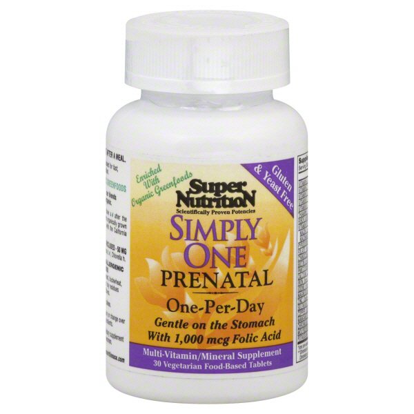 Super Nutrition Simply One Prenatal MultiVitamin Vegetarian Tablets