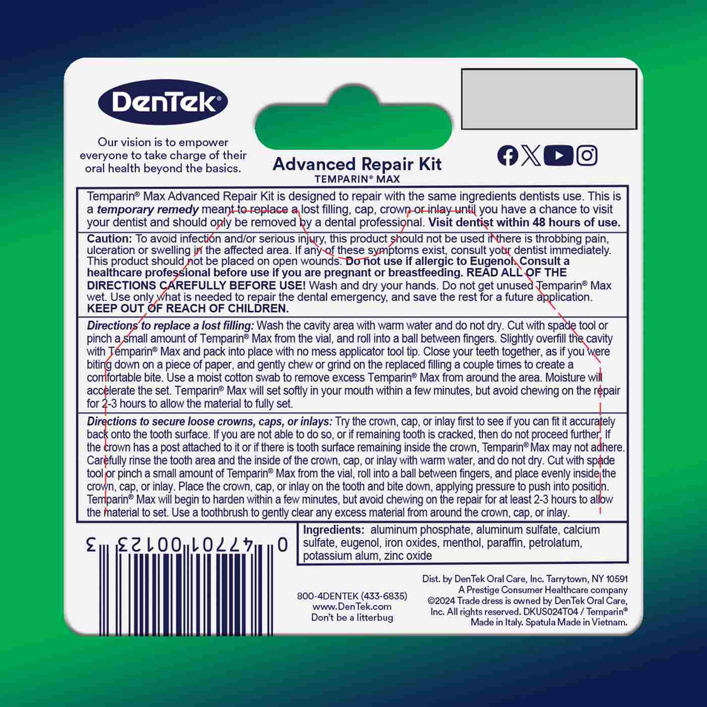 DenTek Temparin Max Advanced Dental Repair Kit; image 3 of 5