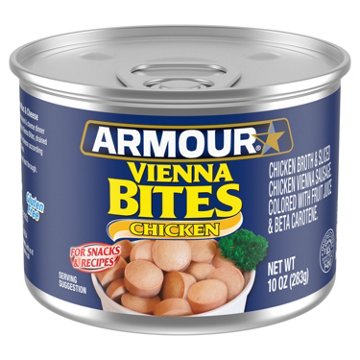 Armour Chicken Vienna Sausage Bites Canned Sausage, 10 oz