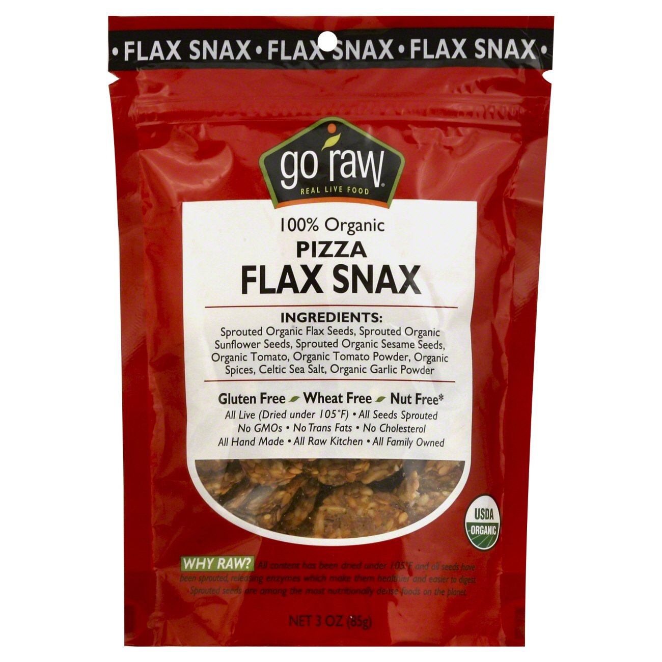 Go Raw Organic Pizza Flax Snax Shop Trail mix at HEB