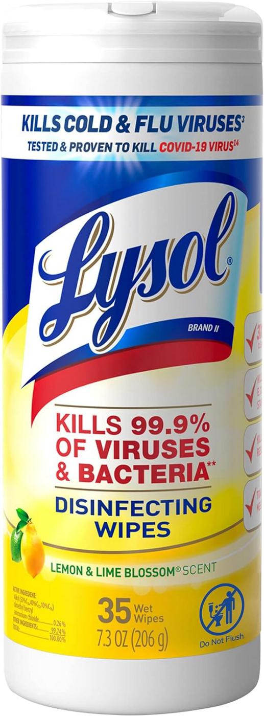 Lysol Disinfecting Wipes Sanitizing Antibacterial Cleaning Wipes - Lemon; image 1 of 6