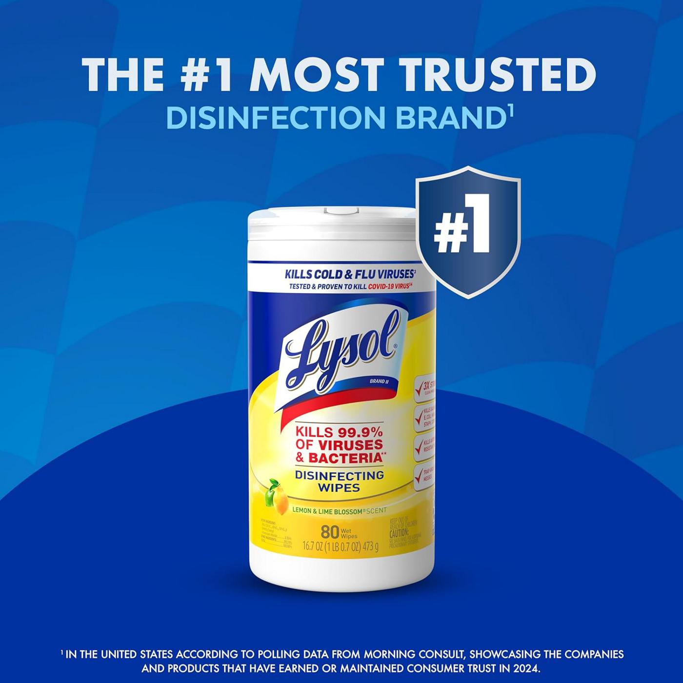 Lysol Disinfecting Wipes Sanitizing Antibacterial Cleaning Wipes - Lemon; image 2 of 6