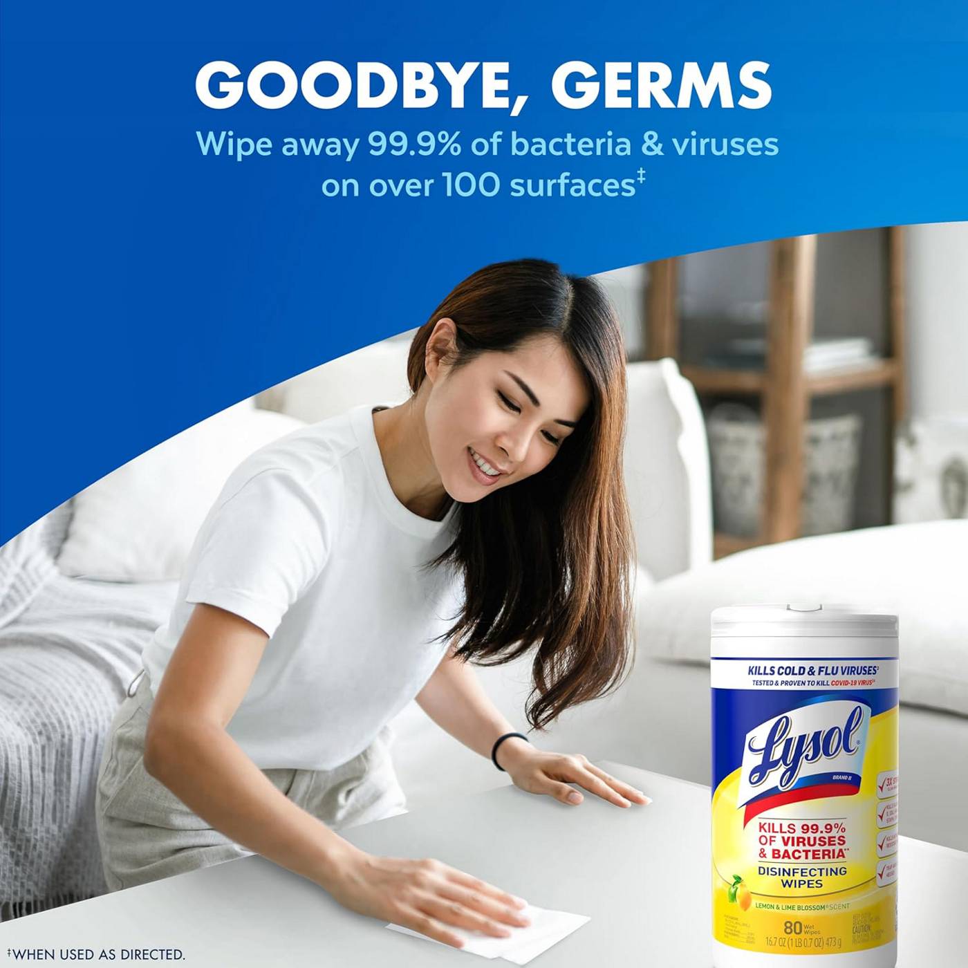 Lysol Disinfecting Wipes Sanitizing Antibacterial Cleaning Wipes - Lemon; image 3 of 6