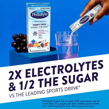 Pedialyte Electrolyte Powder Packets - Variety Pack, 8 pk