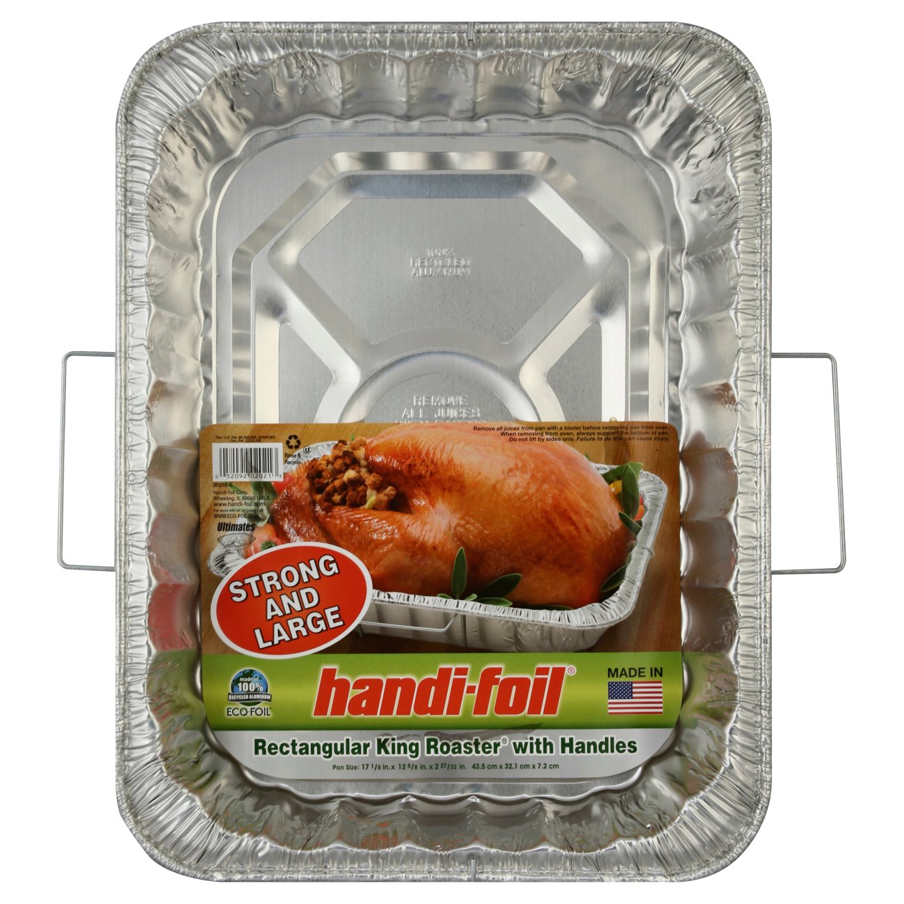 Handi-foil Super King Square Cake Pan with Handle Lid, 2 Piece